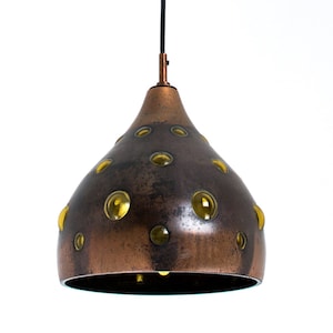 Original vintage copper & glass pendant lamp by Nanny Still for Raak Amsterdam, 1960s.