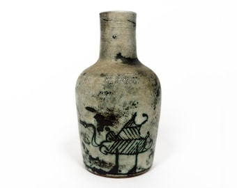 French mid-century Jacques Blin Studio Ceramic Vase, signed, France 1950s