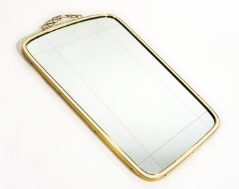 Eleganter Messing Wandspiegel von Münchner Zierspiegel Mid Century aus den 1950er Jahren