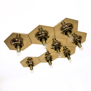 Large octagonal vintage mid century flush mount | wall sconces | ceiling lamps by Staff from the 1960s.