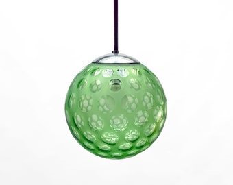 Italian Mid Century Vintage Green Globe Sphere Pendant Lamp from the 1940s