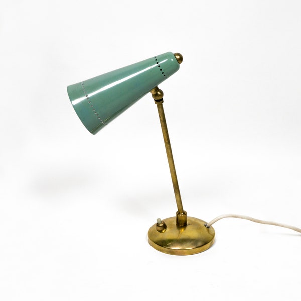 Hübsche grüne italienische Vintage Stilnovo Lampe | Tischlampe | Tischleuchte aus den 1950er Jahren