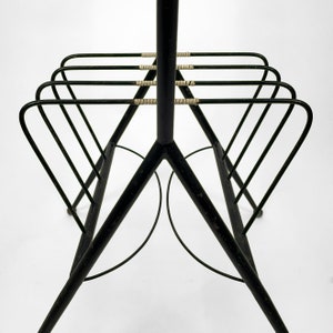 Vintage Italian Mid Century Modern Magazine Rack in Metal with Brass Details. Italy 1950s image 6