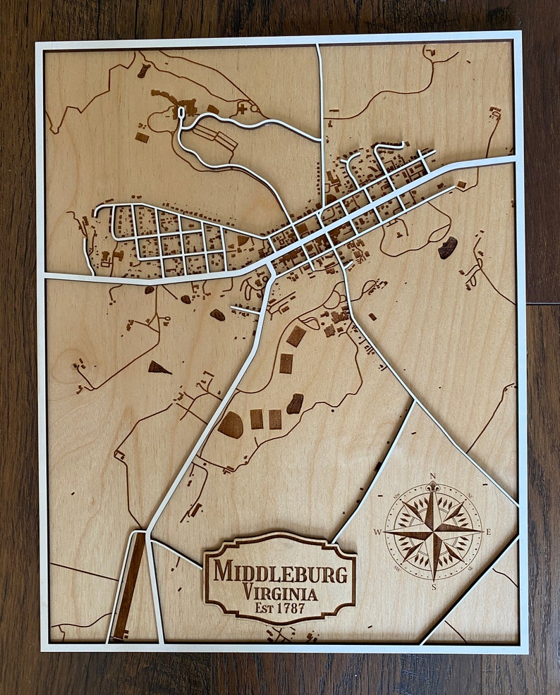 Middleburg Virginia Map - Etsy
