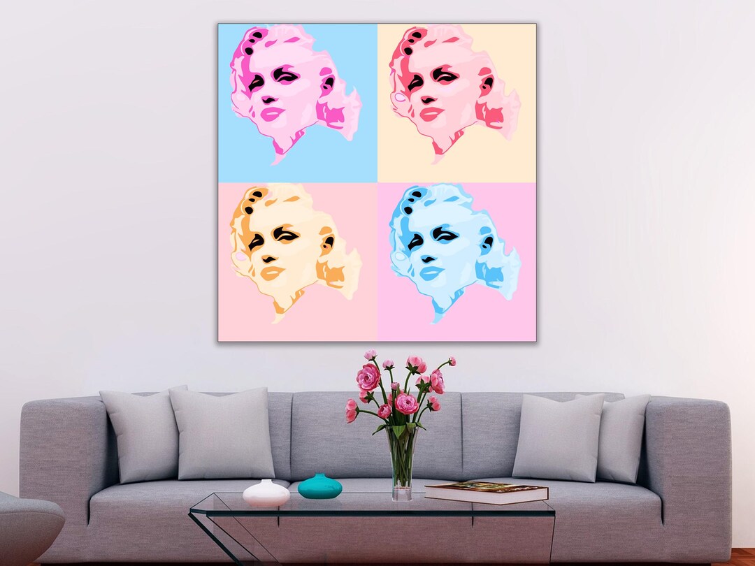 Marilyn Monroe Pop Art Canvas Print: Four Panel Warhol Style - Etsy