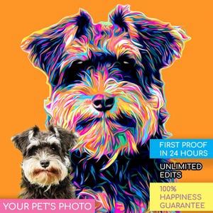 Custom Pet Portrait from Your Photo, Andy Warhol, Pop Art, Dog, Cat, Birthday, Memorial, Birthday, Gift, One of a Kind, WPAP, Screen Print