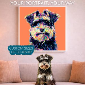 Custom Pet Portrait – Pop Art, Warhol, Natural Style – Canvas or Print