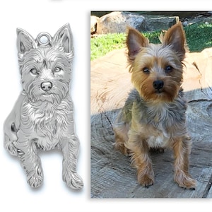 Collar con retrato realista personalizado a partir de tu foto / Charm de plata esterlina hecho a mano imagen 15