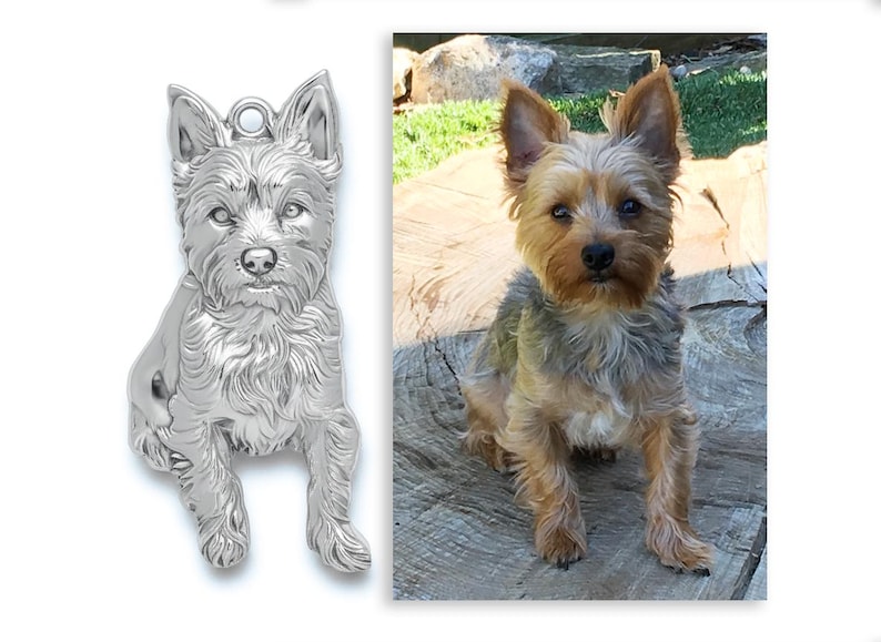 Collar con retrato realista personalizado a partir de tu foto / Charm de plata esterlina hecho a mano imagen 15