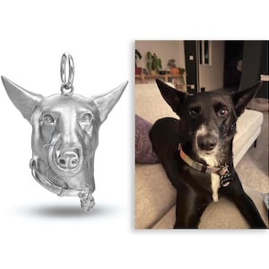 Collar con retrato realista personalizado a partir de tu foto / Charm de plata esterlina hecho a mano imagen 14