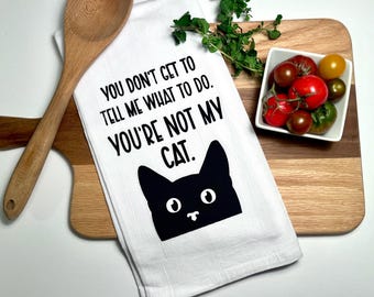 Bossy Cat Hand-Screen Printed Flour Sack Tea Towel