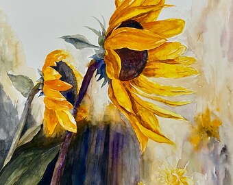 Watercolor Sunflower