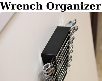 Premium 3D Printed Wrench Organizer: Versatile Wall-Mounted or Tabletop Tool Storage with Easy Access and Durability