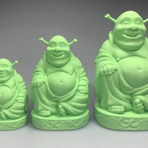 Shrek Buddha Statue 3D Print Shrek Gift Funny Happy Buddha