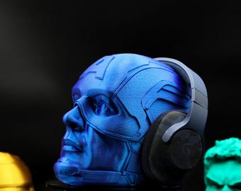 Captain America Headphone Holder- Amazing headphone stand- The perfect gift for comic enthusiasts- Perfect for headphone protection!!!