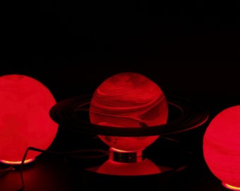 3D Printed Planet Lamp Set – Color-Changing Saturn & Planet Night Lights, RGB Galaxy Desk Decor, Unique Space Gift –3PCK!!