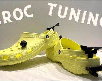 Croc Tuning Kit! | Car Spoiler Wing, Diffuser, Turbo and Exhaust for your Croc! fun gift gag cool | 3D Printed Funny Shoe Gift | Par of Two!