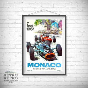 Vintage Racing 1967 Monaco Grand Prix F1 Team Magazine Advertisment Classic Old Car Ad Advert Gift Poster Print