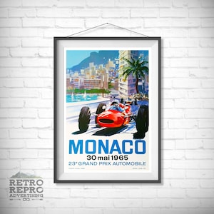 Vintage Racing 1965 Monaco Grand Prix F1 Team Magazine Advertisment Classic Old Car Ad Advert Gift Poster Print