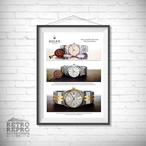 Vintage Rolex Classic Watch Magazine Advertisment Classic Old Ad Advert Gift Poster Print