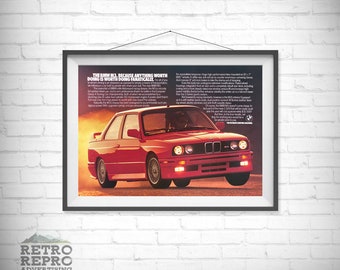 Vintage BMW 325i es M3 Magazine Advertisment Classic Old Car Ad Advert Gift Poster Print