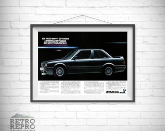 Vintage BMW 325i es M3 Magazine Advertisment Classic Old Car Ad Advert Gift Poster Print