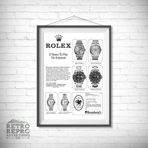 Vintage Rolex Racing Sports Watch Magazine Advertisment Classic Old Car Ad Advert Gift Poster Print