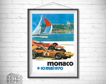 Vintage Racing 1970 Monaco Grand Prix F1 Team Magazine Advertisment Classic Old Car Ad Advert Gift Poster Print