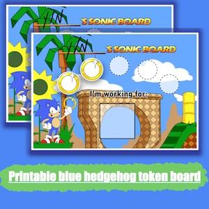 Cute/for kids blue hedgehog Token board/Token Reward Chart/Rewards / Token System / Reinforcement