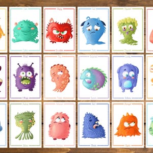 Cartes flash des émotions en français et en anglais, 18 cartes flash des sentiments, jeu éducatif pour les enfants, jeu carte à manipuler