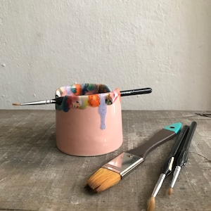 Tazza per acqua in ceramica, regalo per pittore e artista, tazza per acquerello fatta a mano, tazza per acquerello fatta a mano, tazza per pennello fatta a mano, festa della mamma