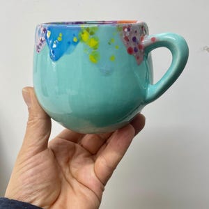 Handmade Ceramic Mug: Turquoise Kitchen Decor