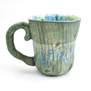 Natural Handcrafted Mug I Handmade Ceramic Mug I Unique Gift I Pottery Coffee Mug | Green mug I Gift for him I Father&#39;s day gift