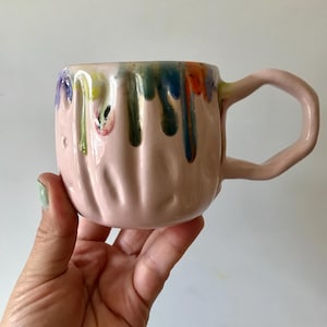 Handmade Pink Ceramic Mug: Modern Collectible Pottery (10 Oz)