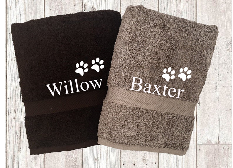 Personalised pet towel with two paws, suitable for cat dog kitten puppy and rabbit, perfect Christmas gift for pets 