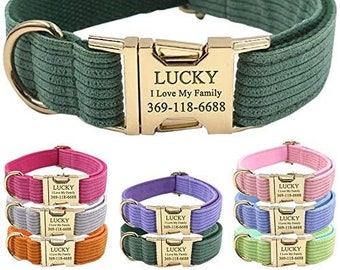 Personalized Engraved Dog Collar | Customized Dog Collar | Dog Collar Leash & Bow | Cute Wedding Dog Collar for Large Medium Small Dogs