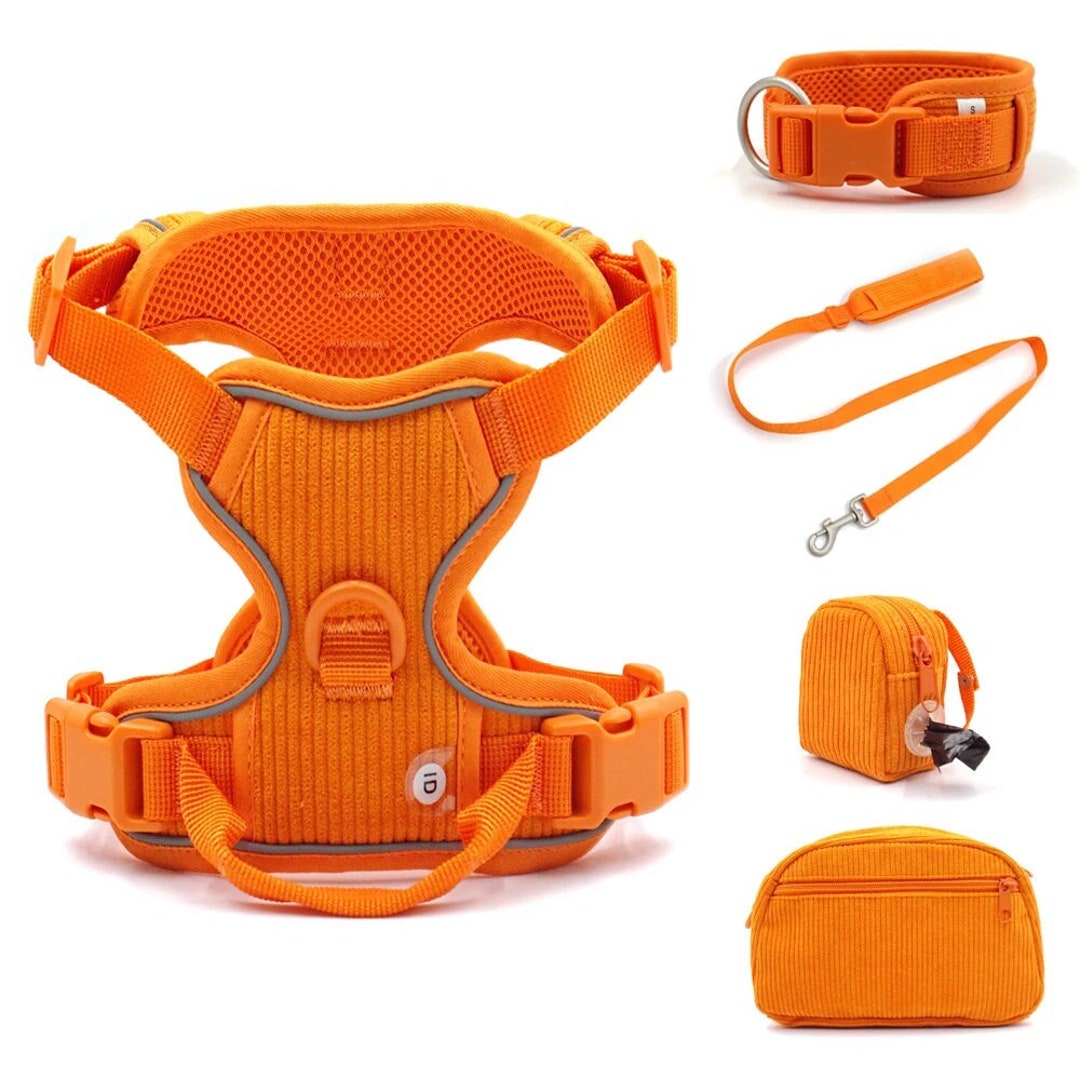 Orange Dual Clip Dog Harness Cooling Airtag Dog Harness Etsy