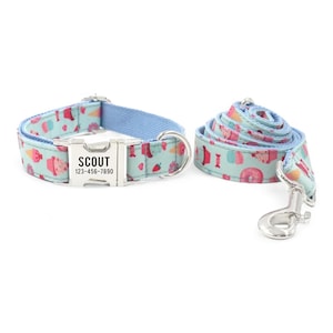 Ice Cream Sundae Personalisiertes Hundehalsband und Leine - Sweet & Donuts Personalisiertes Hundehalsband und Leine - Hundehalsband und Fliege individuell