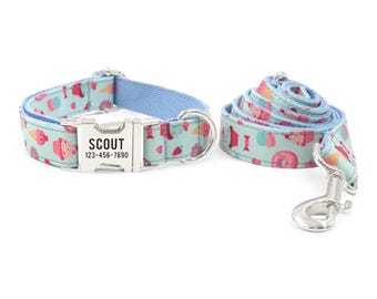 Ice Cream Sundae Personalisiertes Hundehalsband und Leine - Sweet & Donuts Personalisiertes Hundehalsband und Leine - Hundehalsband und Fliege individuell