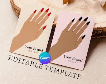 Benutzerdefinierte Schmuckverpackung, Handarmband personalisierter Kartenhalter, Schmuckdisplay kleine Unternehmen, bearbeitbare Canva-Vorlage, jetzt beliebt