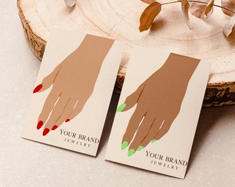 Hand Bracelet Card Display, Bracelet packaging Mini Brands, Jewelry Display Card Canva Template, Custom Jewelry Business Packaging 002