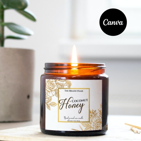 Custom Luxury Candle Label Template Modern Candle Canva Etsy
