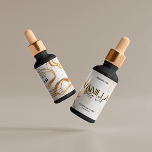 Product Labels Template Luxury Skincare Labels, Cosmetic Label Template Canva, Body Butter Labels, Editable Hair Oil, Shampoo Label