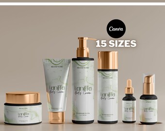 Bearbeitbare Produktetikettenvorlage | SOFORTIGER DOWNLOAD | Etiketten für Schönheitsprodukte | Luxus-Kosmetiketiketten | Canva-Produktetikett | Hautpflegeetiketten