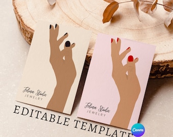 Armband Display Card, Armbandverpackung, Armbandkartenvorlage, Benutzerdefinierte Armbandkarten, Schmuckdisplaykarte Canva Template, Armbandkarte