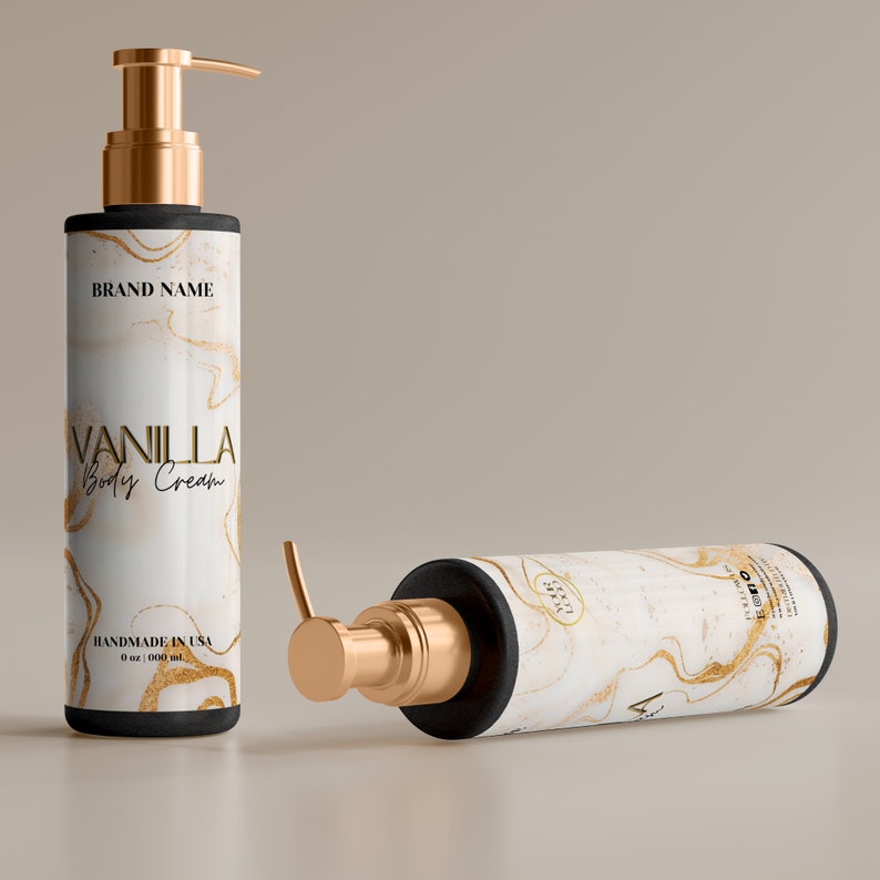 Product Labels Template Luxury Skincare Labels, Cosmetic Label Template Canva, Body Butter Labels, Editable Hair Oil, Shampoo Label