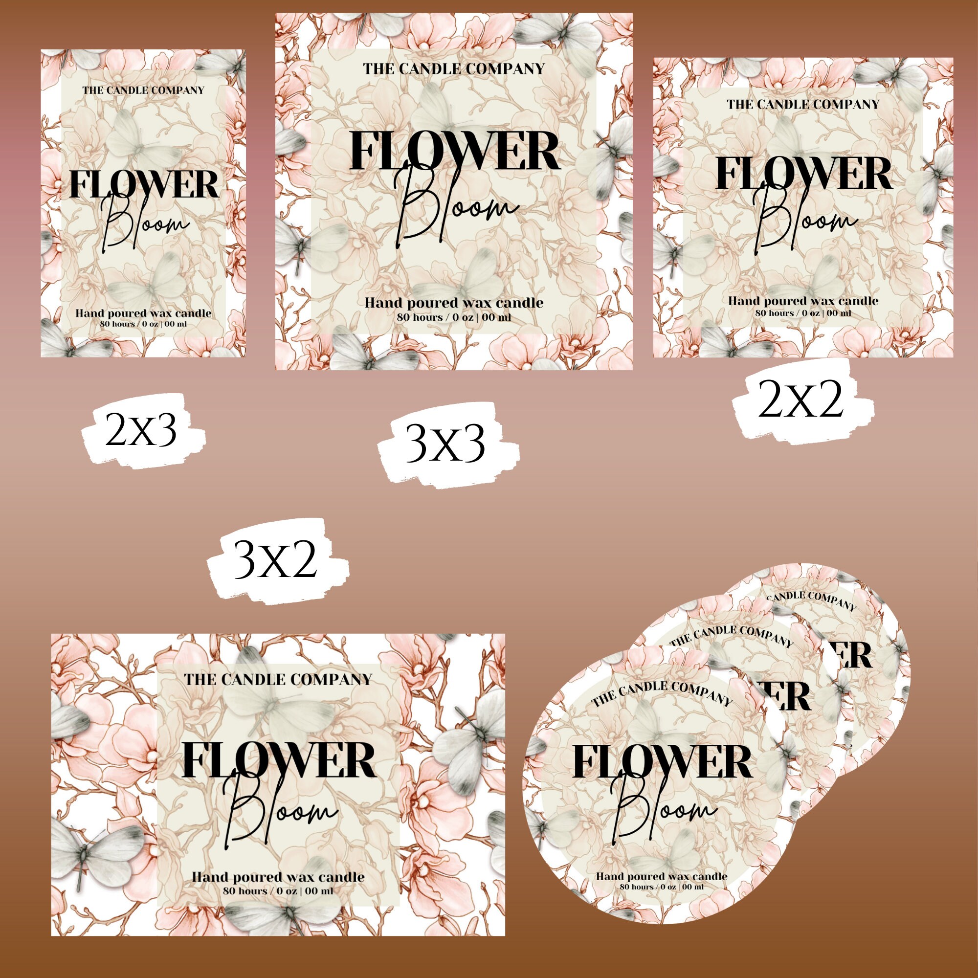 Printable Custom Candle Label Templates | Customized Round Candle ...