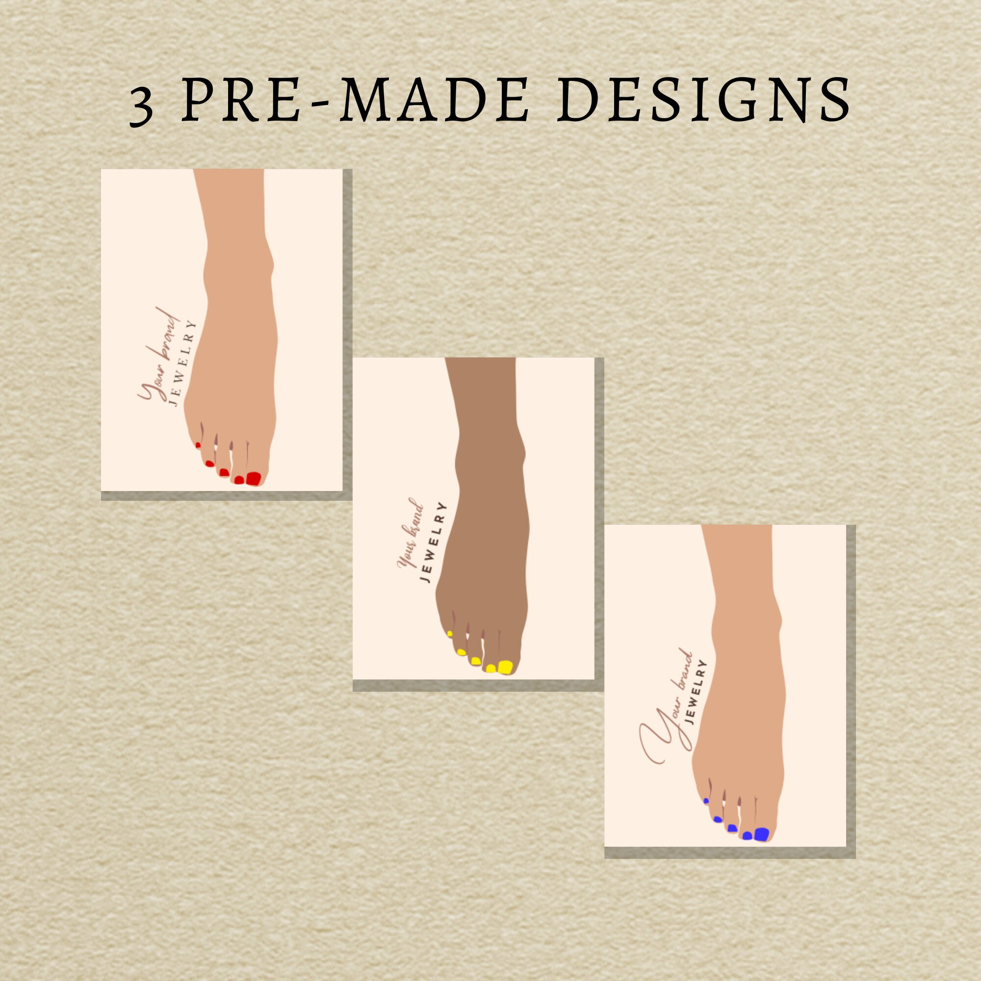 Customisable Anklet Display Cards, Displays & Packaging, Editable ...