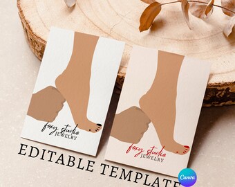 Fußkettchenhalter, personalisierte Verpackungskartenanzeige, druckbare Schmuckkarten, individuelle Schmuckverpackung für kleine Unternehmen, derzeit beliebt