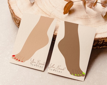 Bracelet card holder, Ankle Bracelet Jewelry Card Display, Cardboard Display, Jewelry showcase, Retail display, Card display stand Template